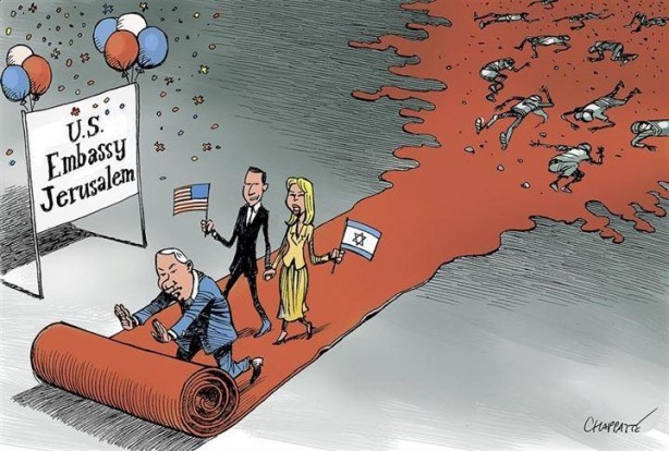 ABD ve İsrail katliamı karikatürlerle anlatıldı