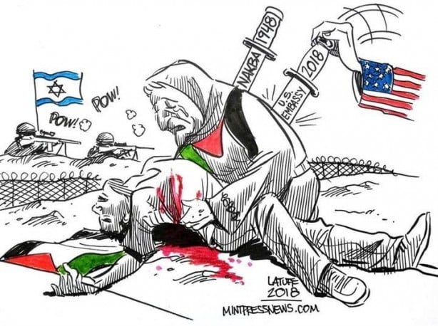 Foto - ABD ve İsrail katliamı karikatürlerle anlatıldı