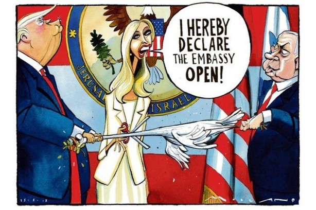 Foto - ABD ve İsrail katliamı karikatürlerle anlatıldı