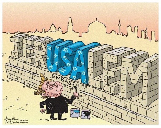 Foto - ABD ve İsrail katliamı karikatürlerle anlatıldı