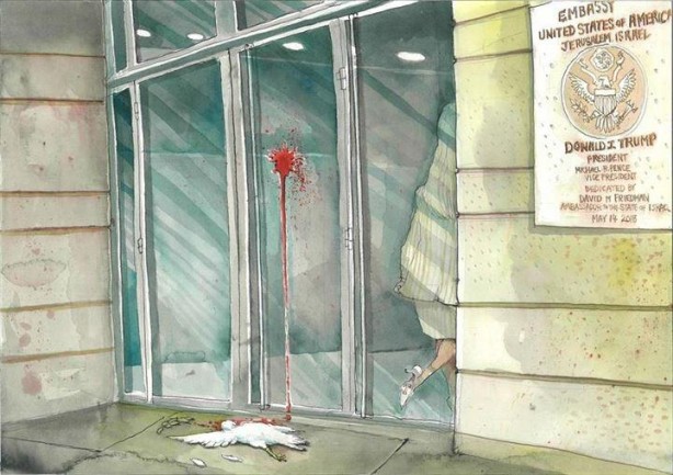Foto - ABD ve İsrail katliamı karikatürlerle anlatıldı