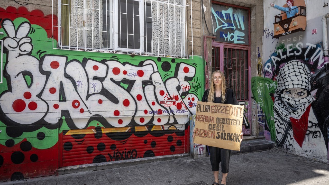 Foto - ABD'li sanatçı Gazze protestosu için İstanbul'a geldi! 