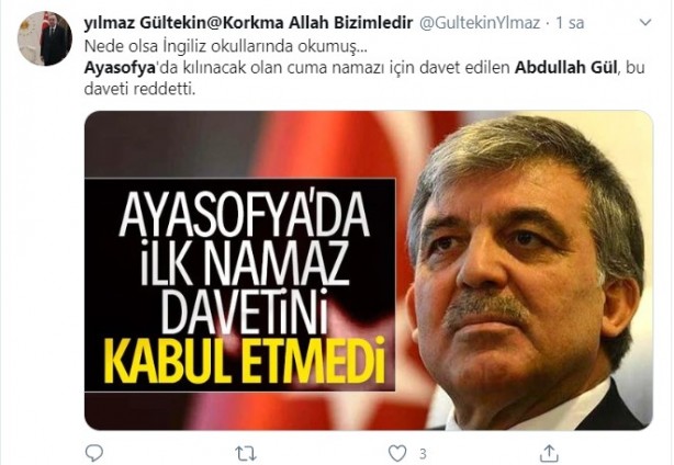 Foto - Abdullah Gül'ün 'Ayasofya Camii' tavrı tepki çekti! 'Pes' dedirten davranışa eleştiri yağdı