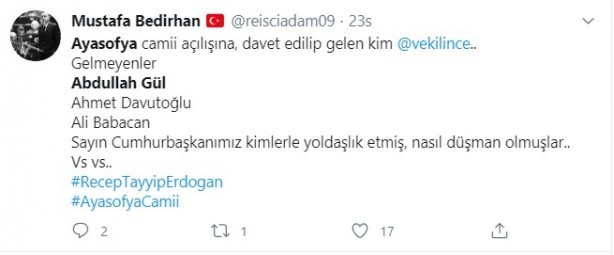 Foto - Abdullah Gül'ün 'Ayasofya Camii' tavrı tepki çekti! 'Pes' dedirten davranışa eleştiri yağdı