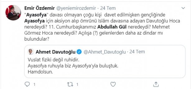 Foto - Abdullah Gül'ün 'Ayasofya Camii' tavrı tepki çekti! 'Pes' dedirten davranışa eleştiri yağdı