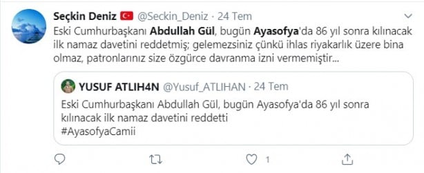Foto - Abdullah Gül'ün 'Ayasofya Camii' tavrı tepki çekti! 'Pes' dedirten davranışa eleştiri yağdı