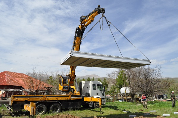 Foto - Afşin'de katlanabilir konteyner kurulumu başladı
