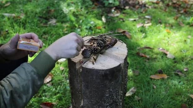 Foto - Ağaç kütüğünü ocağa çevirdi!