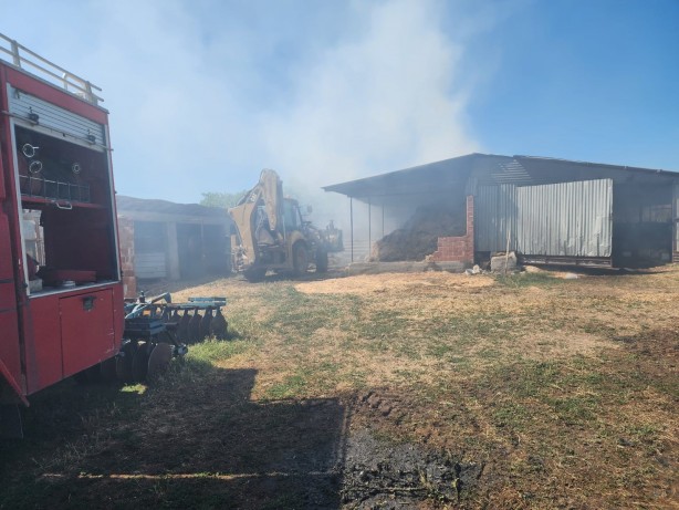 Foto - Ahır küle döndü hayvanlar yanarak telef oldu