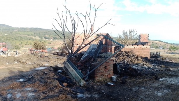 Foto - Ahır yangınında küçükbaş hayvanlar telef oldu