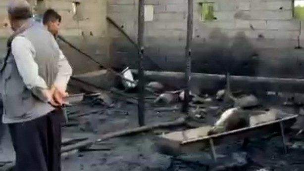 Ahırda çıkan yangında 25 hayvan telef oldu