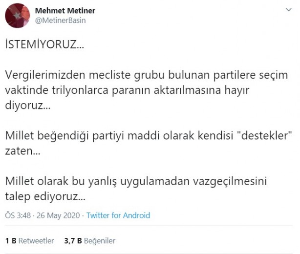 Foto - AK Partili Mehmet Metiner'in talebine destek yağdı! "İstemiyoruz"