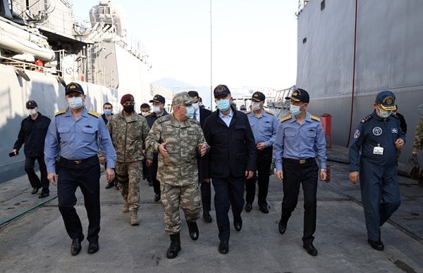 Foto - Akdeniz'de Türkiye'den gövde gösterisi! Bakan Akar Kaplan Pençesi Tatbikatı'nı takip etti