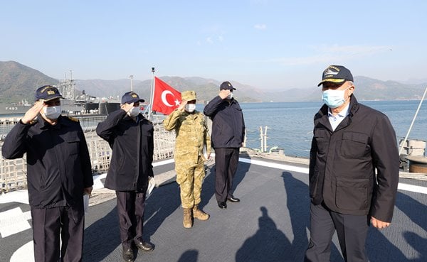 Foto - Akdeniz'de Türkiye'den gövde gösterisi! Bakan Akar Kaplan Pençesi Tatbikatı'nı takip etti