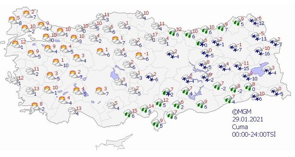 Foto - AKOM'dan kar yağışı uyarısı! Yarın bu saatlere dikkat