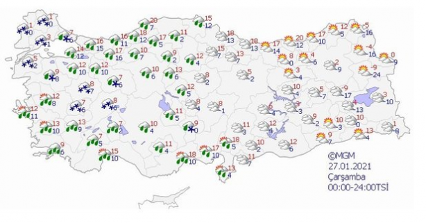 Foto - AKOM'dan kar yağışı uyarısı! Yarın bu saatlere dikkat