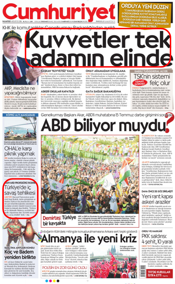 Foto - Ali İhsan Karahasanoğlu geçmiş 1 Ağustoslardaki gazete manşetlerini yorumladı