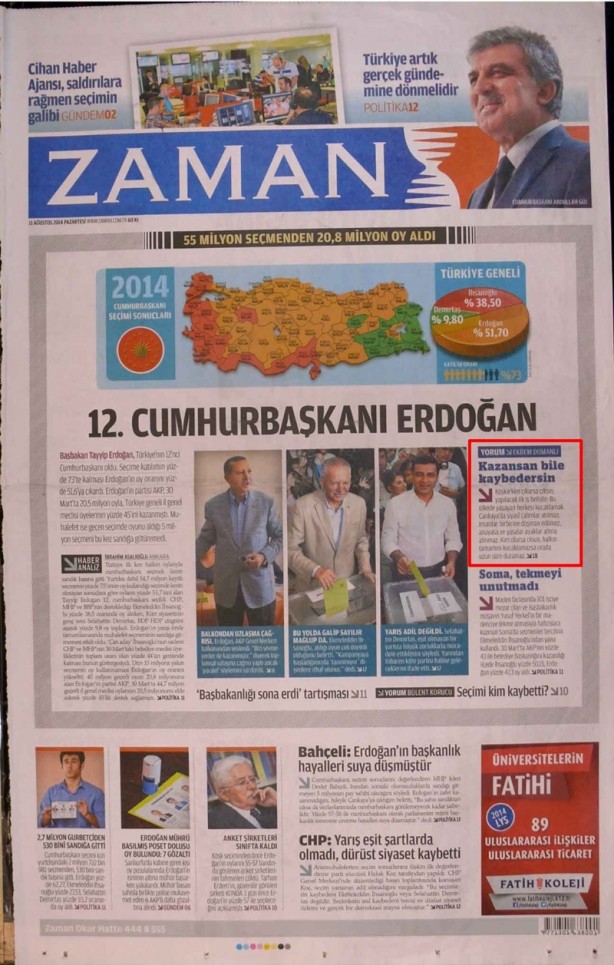 Foto - Ali İhsan Karahasanoğlu geçmiş 11 Ağustoslardaki gazete manşetlerini yorumladı
