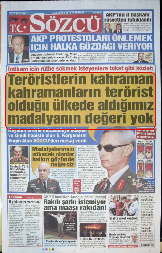 Foto - Ali İhsan Karahasanoğlu geçmiş 12 Ağustoslardaki gazete manşetlerini yorumladı