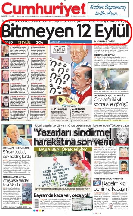Foto - Ali İhsan Karahasanoğlu geçmiş 12 Eylüllerdeki manşetlerini yorumladı