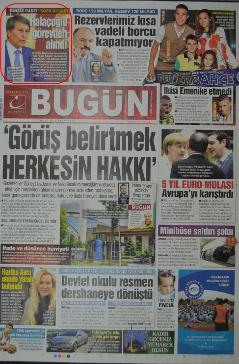 Foto - Ali İhsan Karahasanoğlu geçmiş 13 Temmuzlardaki gazete manşetlerini yorumladı