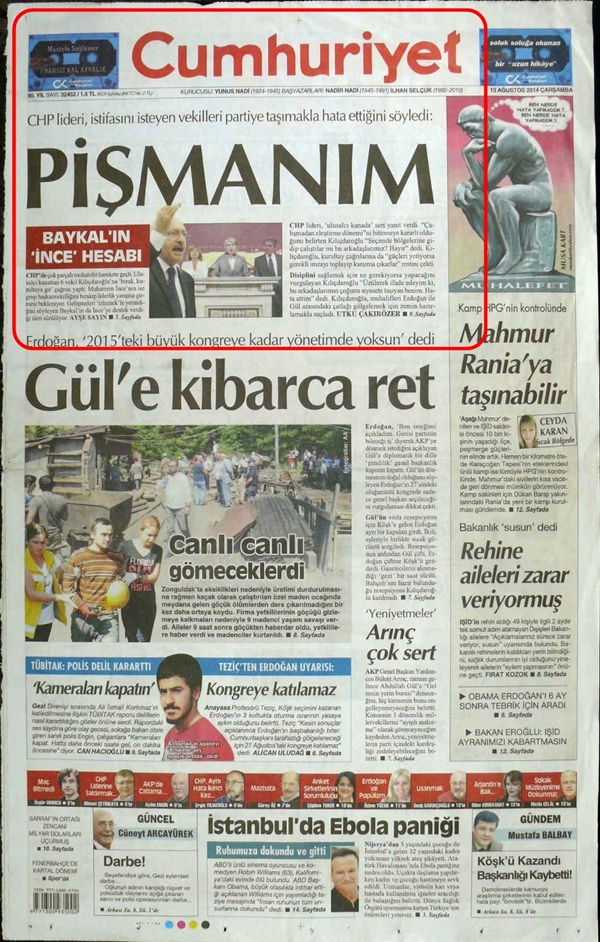 Foto - Ali İhsan Karahasanoğlu geçmiş 13 Ağustoslardaki gazete manşetlerini yorumladı
