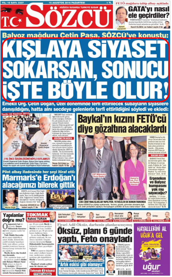 Foto - Ali İhsan Karahasanoğlu geçmiş 15 Ağustoslardaki gazete manşetlerini yorumladı