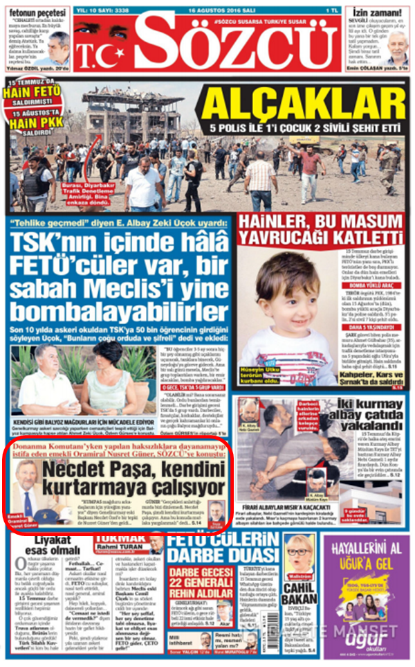 Foto - Ali İhsan Karahasanoğlu geçmiş 16 Ağustoslardaki gazete manşetlerini yorumladı