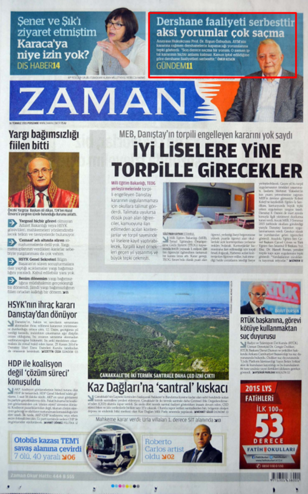 Foto - Ali İhsan Karahasanoğlu geçmiş 16 Temmuzlardaki gazete manşetlerini yorumladı