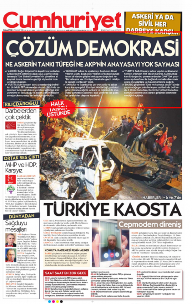 Foto - Ali İhsan Karahasanoğlu geçmiş 16 Temmuzlardaki gazete manşetlerini yorumladı