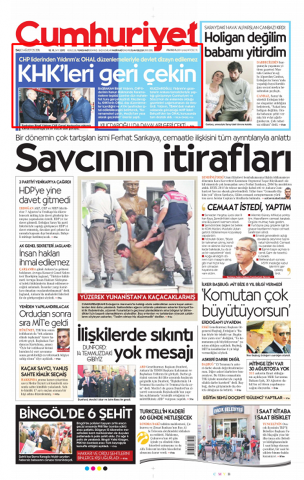 Foto - Ali İhsan Karahasanoğlu geçmiş 2 Ağustoslardaki gazete manşetlerini yorumladı