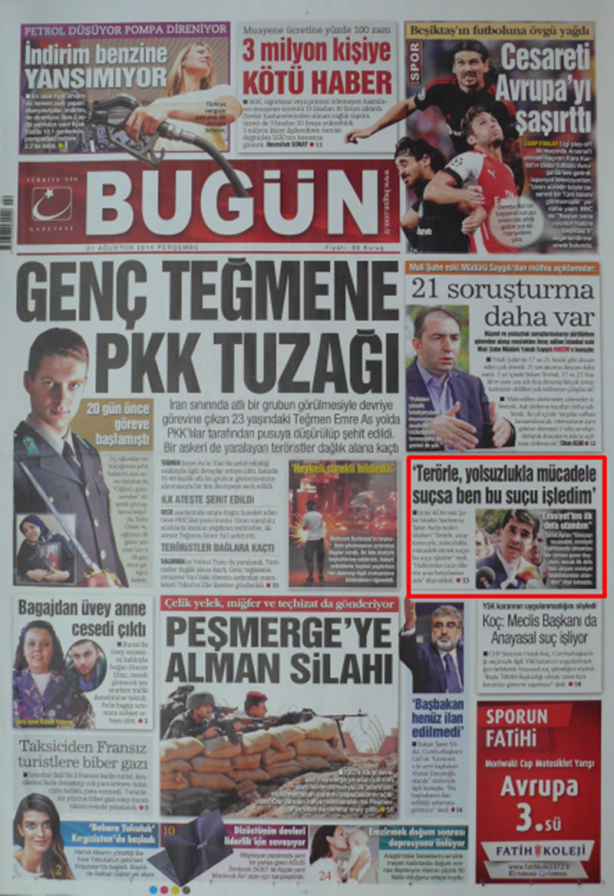 Foto - Ali İhsan Karahasanoğlu geçmiş 21 Ağustoslardaki gazete manşetlerini yorumladı