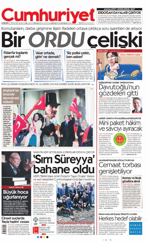 Foto - Ali İhsan Karahasanoğlu geçmiş 27 Temmuzlardaki gazete manşetlerini yorumladı