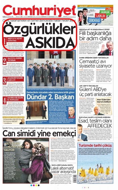 Foto - Ali İhsan Karahasanoğlu geçmiş 29 Temmuzlardaki gazete manşetlerini yorumladı