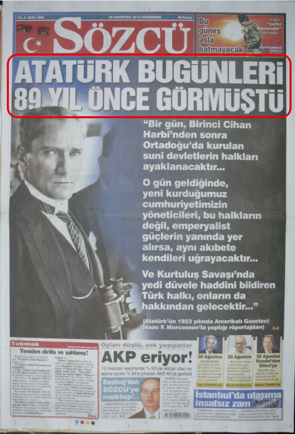 Foto - Ali İhsan Karahasanoğlu geçmiş 30 Ağustoslardaki gazete manşetlerini yorumladı