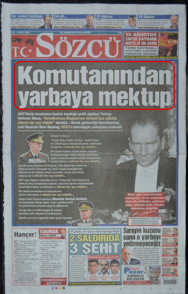 Foto - Ali İhsan Karahasanoğlu geçmiş 30 Ağustoslardaki gazete manşetlerini yorumladı