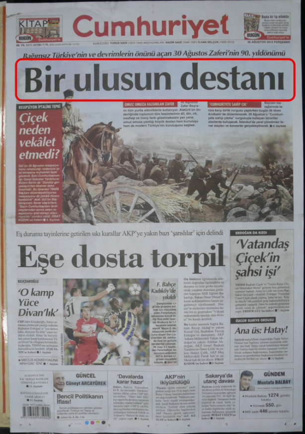 Foto - Ali İhsan Karahasanoğlu geçmiş 30 Ağustoslardaki gazete manşetlerini yorumladı