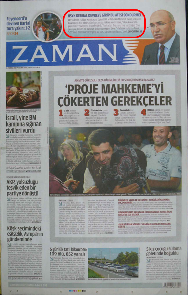 Foto - Ali İhsan Karahasanoğlu geçmiş 31 Temmuzlardaki gazete manşetlerini yorumladı