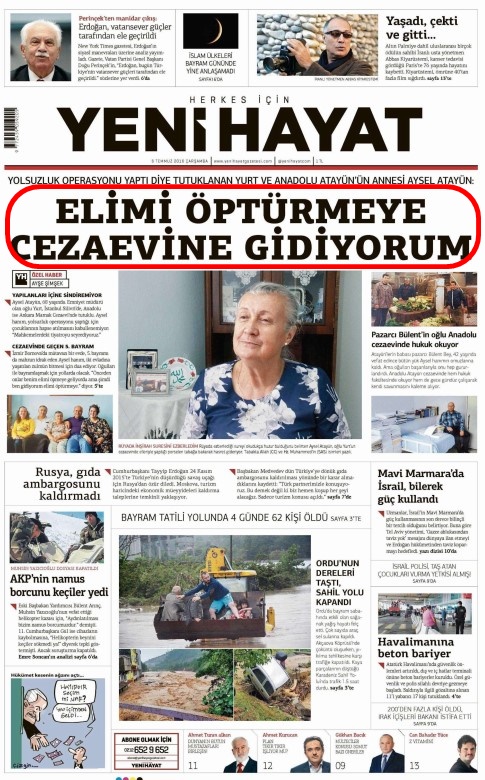 Foto - Ali ihsan Karahasanoğlu geçmiş 6 Temmuzlardaki gazete manşetlerini yorumladı