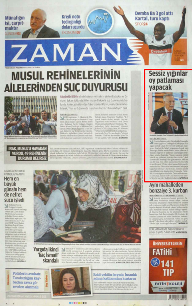 Foto - Ali İhsan Karahasanoğlu geçmiş 7 Ağustoslardaki gazete manşetlerini yorumladı