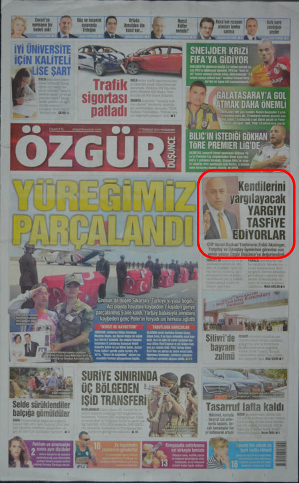 Foto - Ali İhsan Karahasanoğlu, geçmiş 7 Temmuzlardaki gazete manşetlerini yorumladı