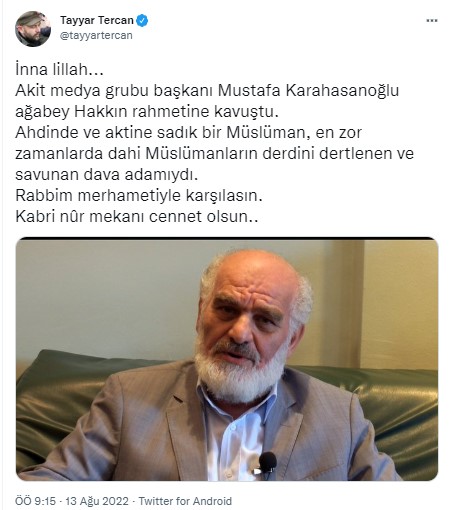 Foto - Allah hepinizden razı olsun! Mustafa Karahasanoğlu ağabey unutulmadı