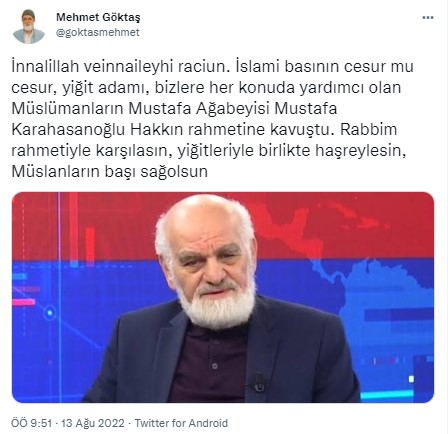 Foto - Allah hepinizden razı olsun! Mustafa Karahasanoğlu ağabey unutulmadı