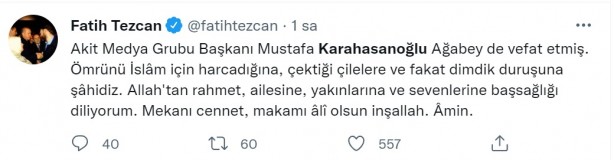 Foto - Allah hepinizden razı olsun! Mustafa Karahasanoğlu ağabey unutulmadı