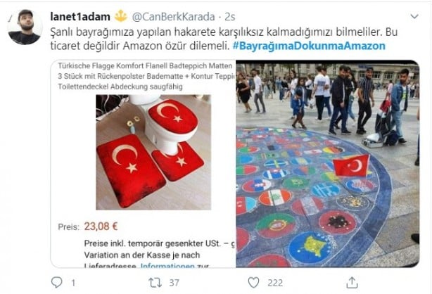 Foto - Amazon'dan Türk Bayrağı'na skandal hakaret!