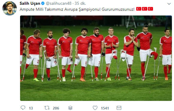 Foto - Ampute Futbol Milli Takımı'na tebrik yağdı