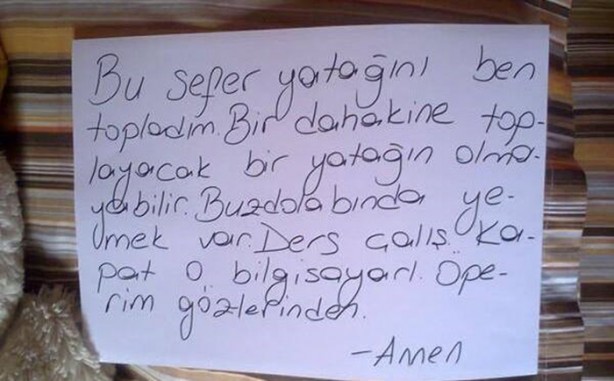 Foto - Annelerden çocuklarına ilginç notlar