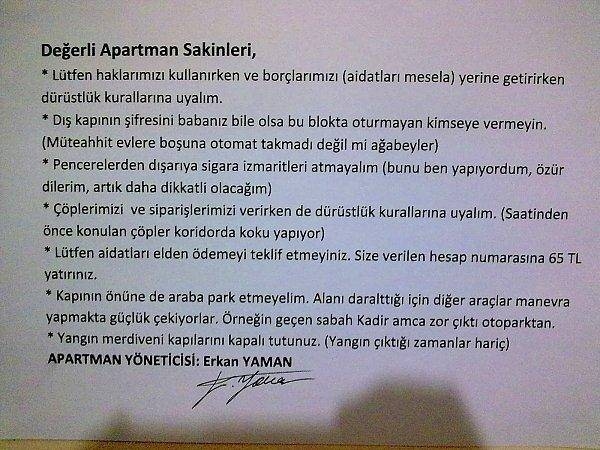 Foto - Apartmanlara asılan güldüren yazılar