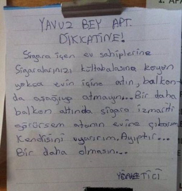 Foto - Apartmanlara asılan güldüren yazılar