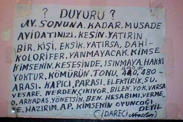 Foto - Apartmanlara asılan güldüren yazılar